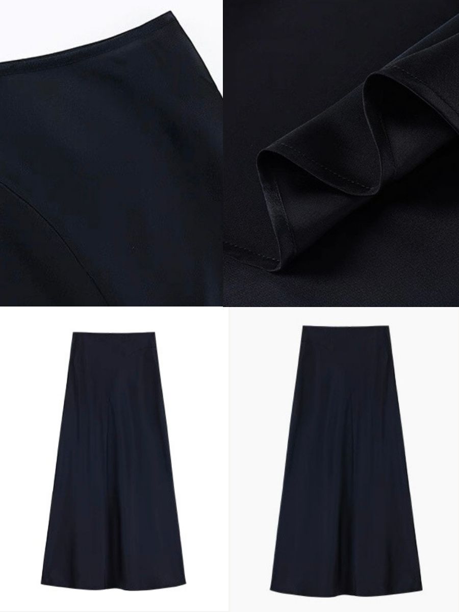 Adeline A-Line Flare Satin Skirt