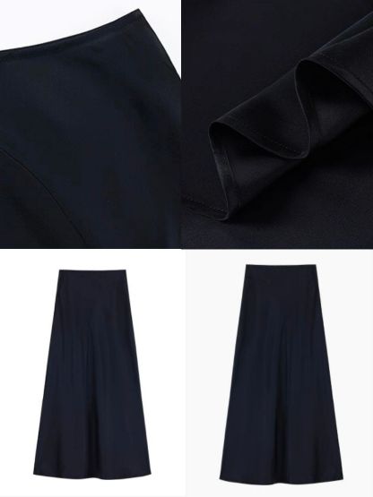 Adeline A-Line Flare Satin Skirt