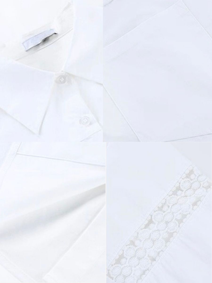 Adrianna Crochet Trim Sleeve Shirt