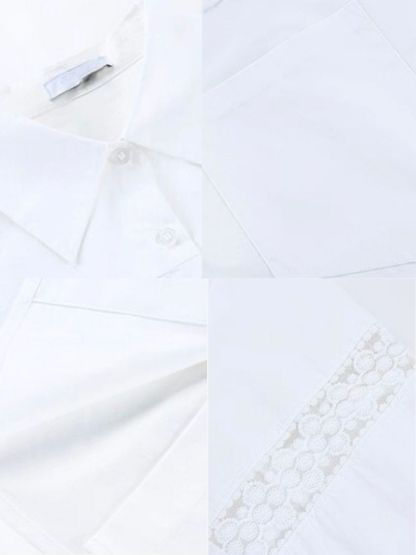 Adrianna Crochet Trim Sleeve Shirt