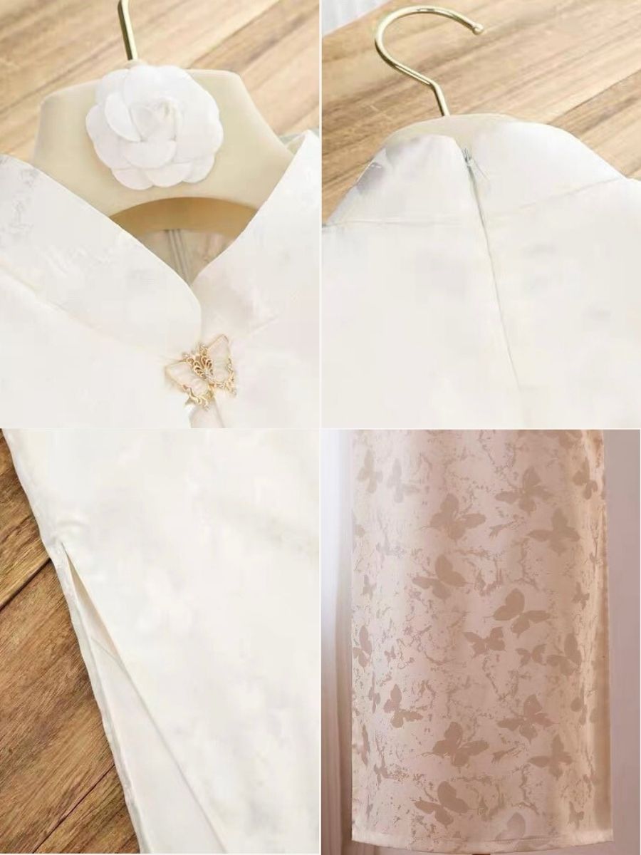 Ci Die Butterfly Printing Cheongsam