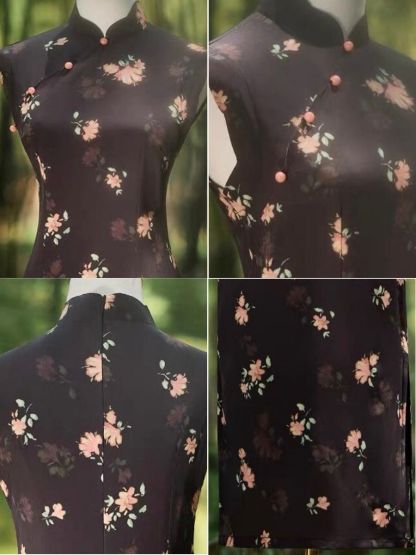 Ci Ee Sleeveless Floral Cheongsam