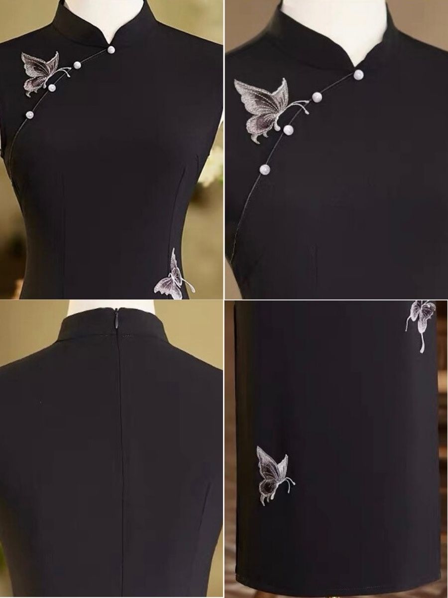 Ci Er Embroided Butterly Cheongsam