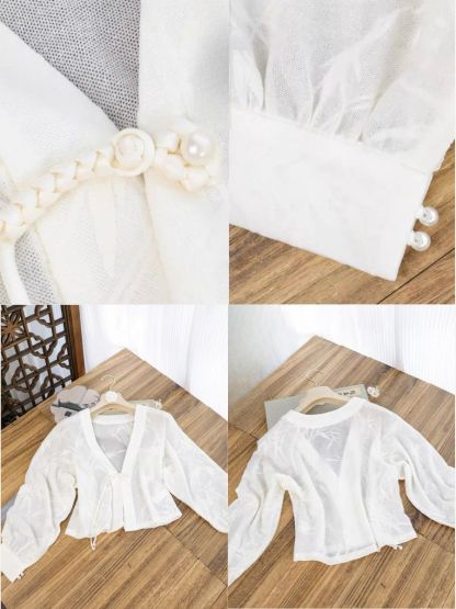 Ci Geng Bamboo Printing Oriental Sheer l Cardigan