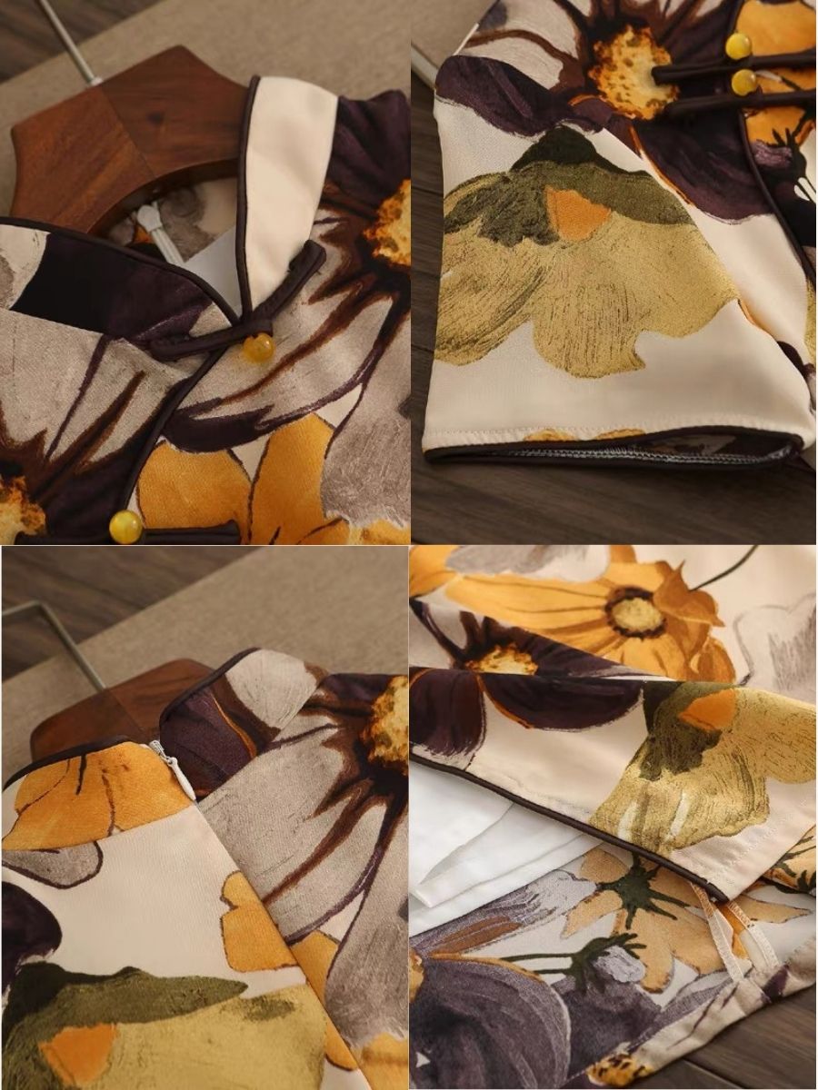 Ci Ping Floral Cheongsam