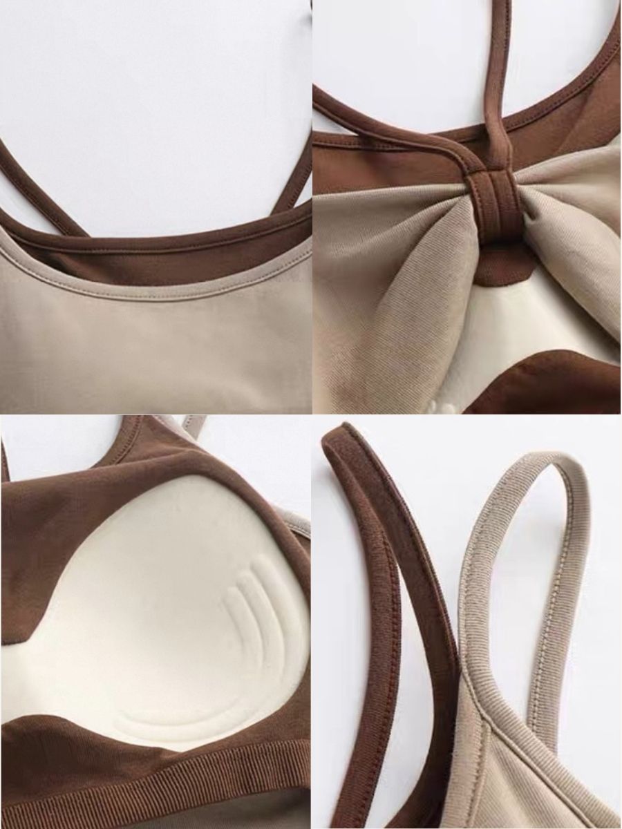 Leura Fake Two Pieces Strappy Padded Top