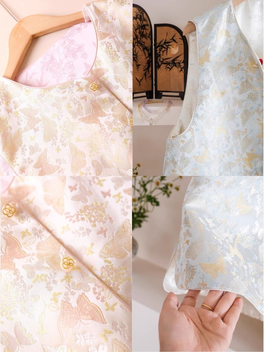 Ling An Two Sided An Butterfly Printing Oriental Vest