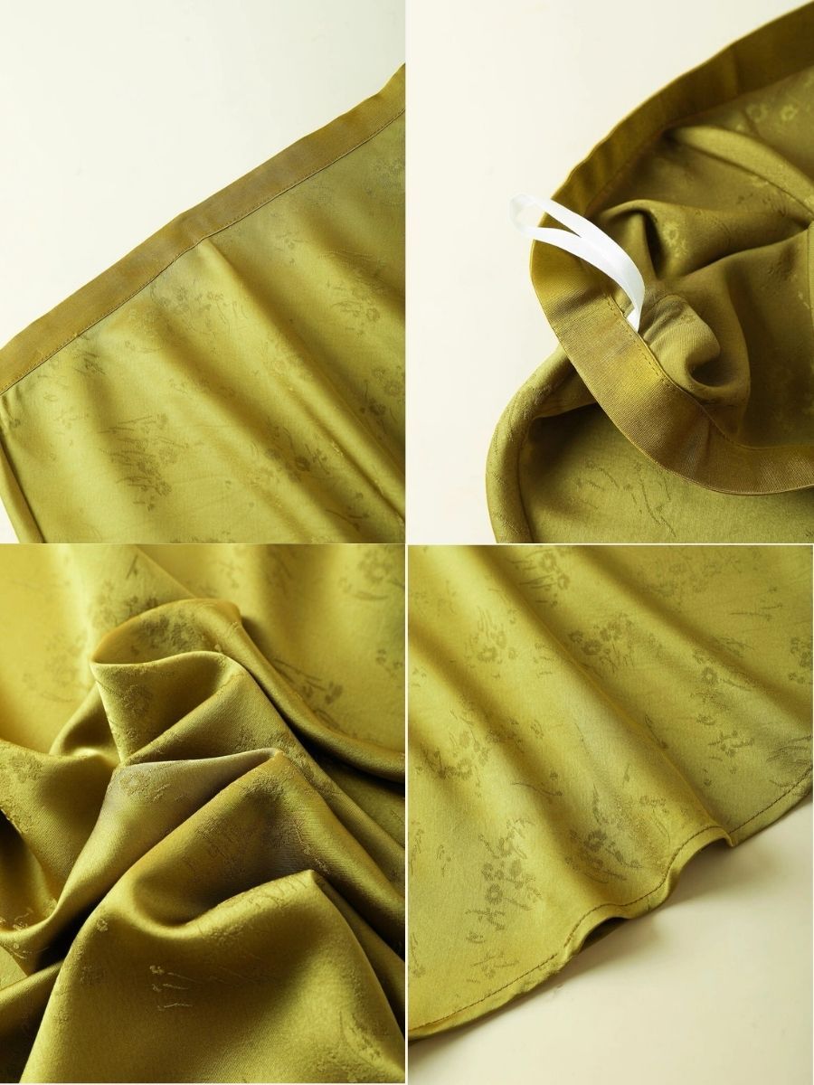 Ling Da Floral Embossed Satin Skirt