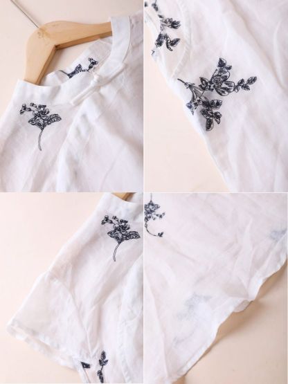 Ling Fei Semi Transparent Ramie Oriental Top