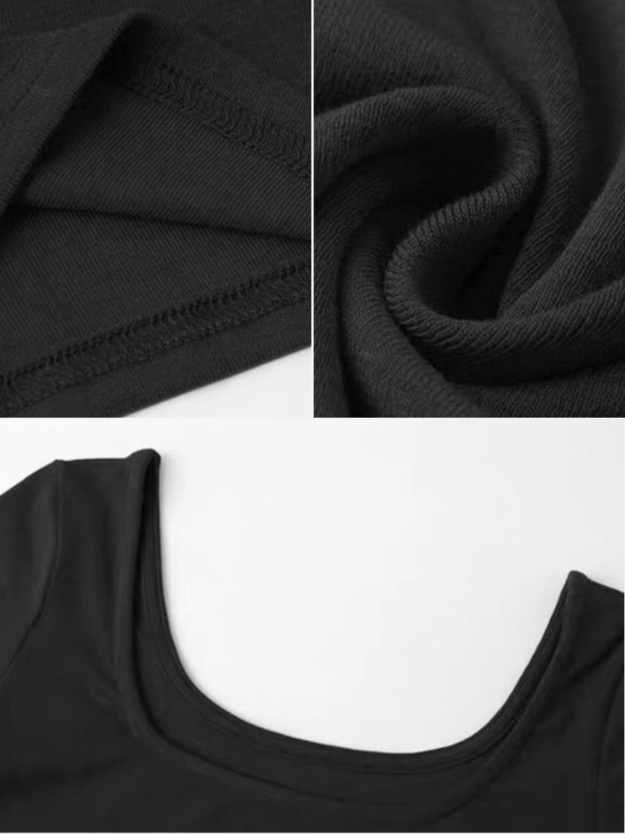 Leng U-Collar Mid Sleeve Top