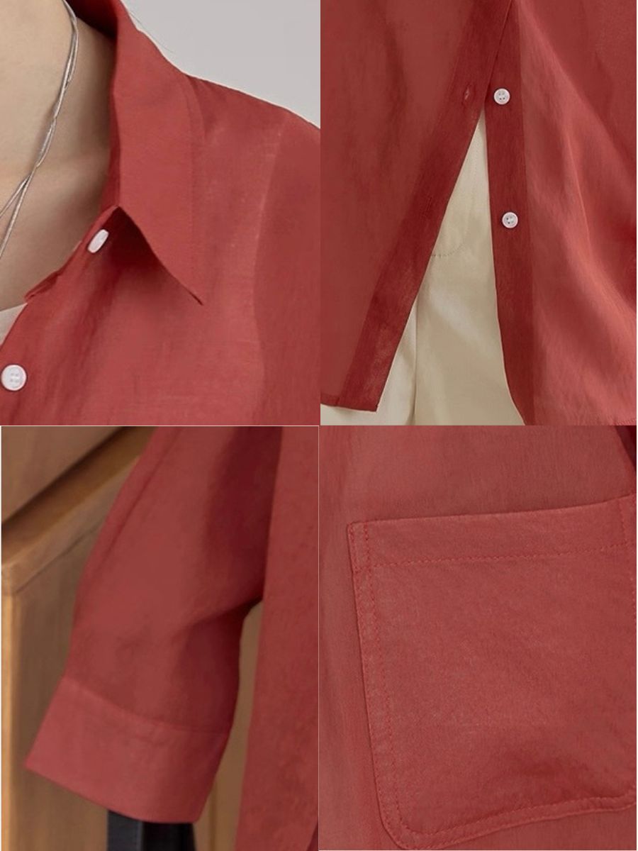 Leo Half Mesh Shirt with Pocket