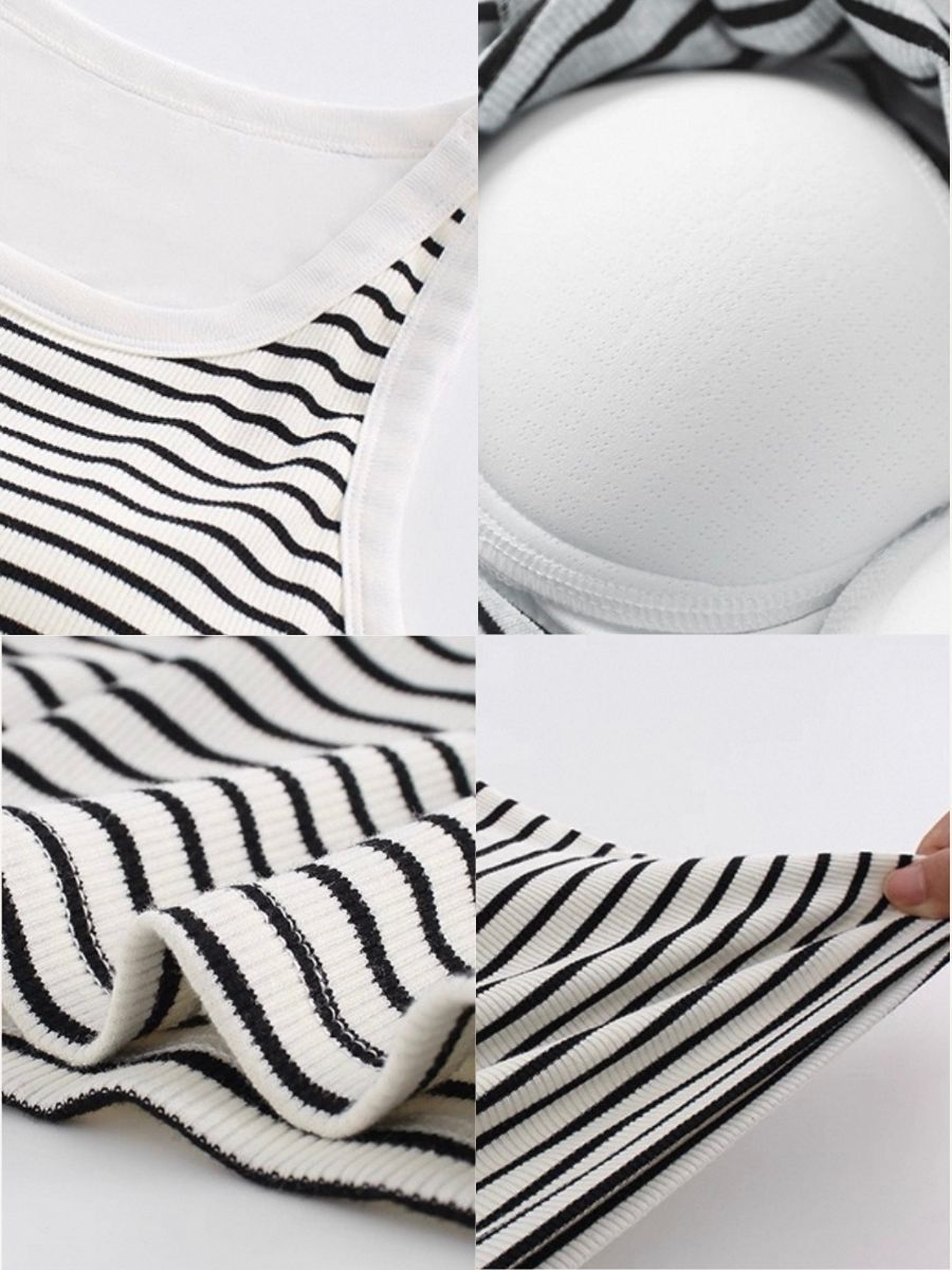 Qanay Stripe Padded Top