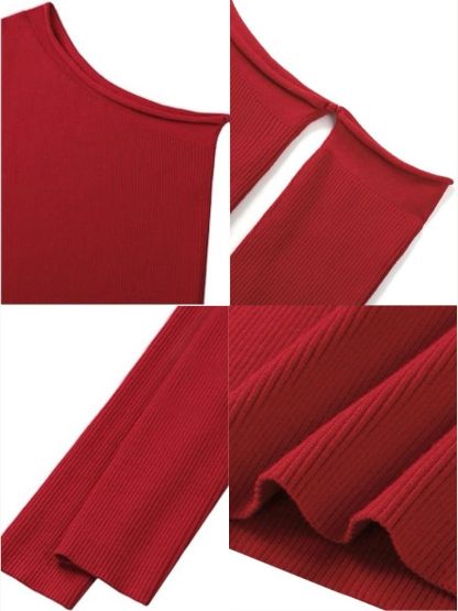 Liammy Asymmetric Neckline Knit Top