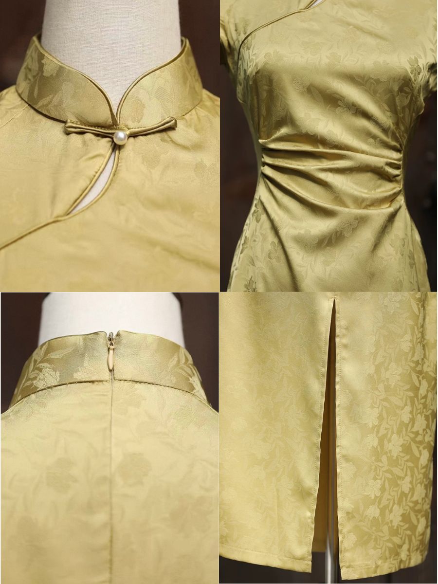 Shuang Ning Waist Ruched Cheongsam