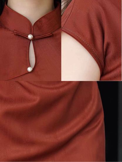 Shuang Hong A-Line Cheongsam