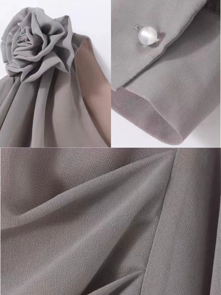 Yanelis One Shoulder Chiffon Top