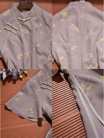 Lu Ben Flounce Sleeve A Line Oriental Dress