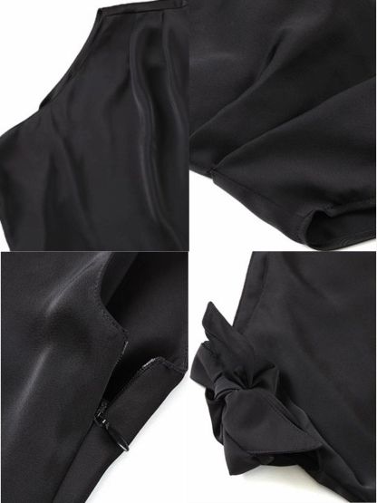 Francine One Shoulder Knot Tie Satin Top