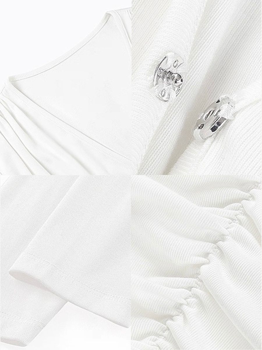 Fia V-Neckline Cropped Knit Top