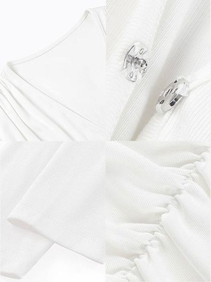 Fia V-Neckline Cropped Knit Top