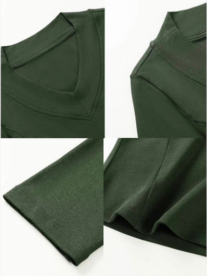 Felicity V-Collar Mid Sleeves Top