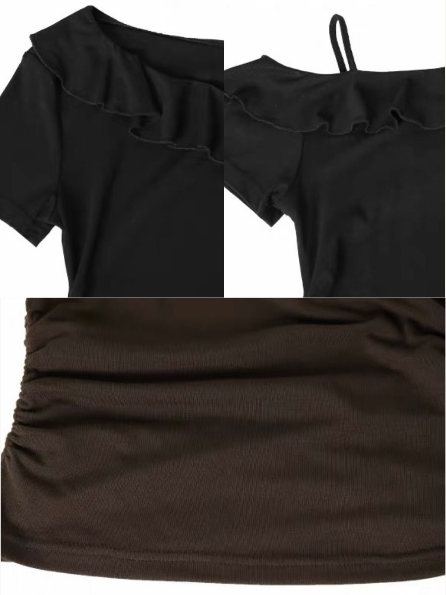 Kyrie Ruffle Trim One Shoulder Top