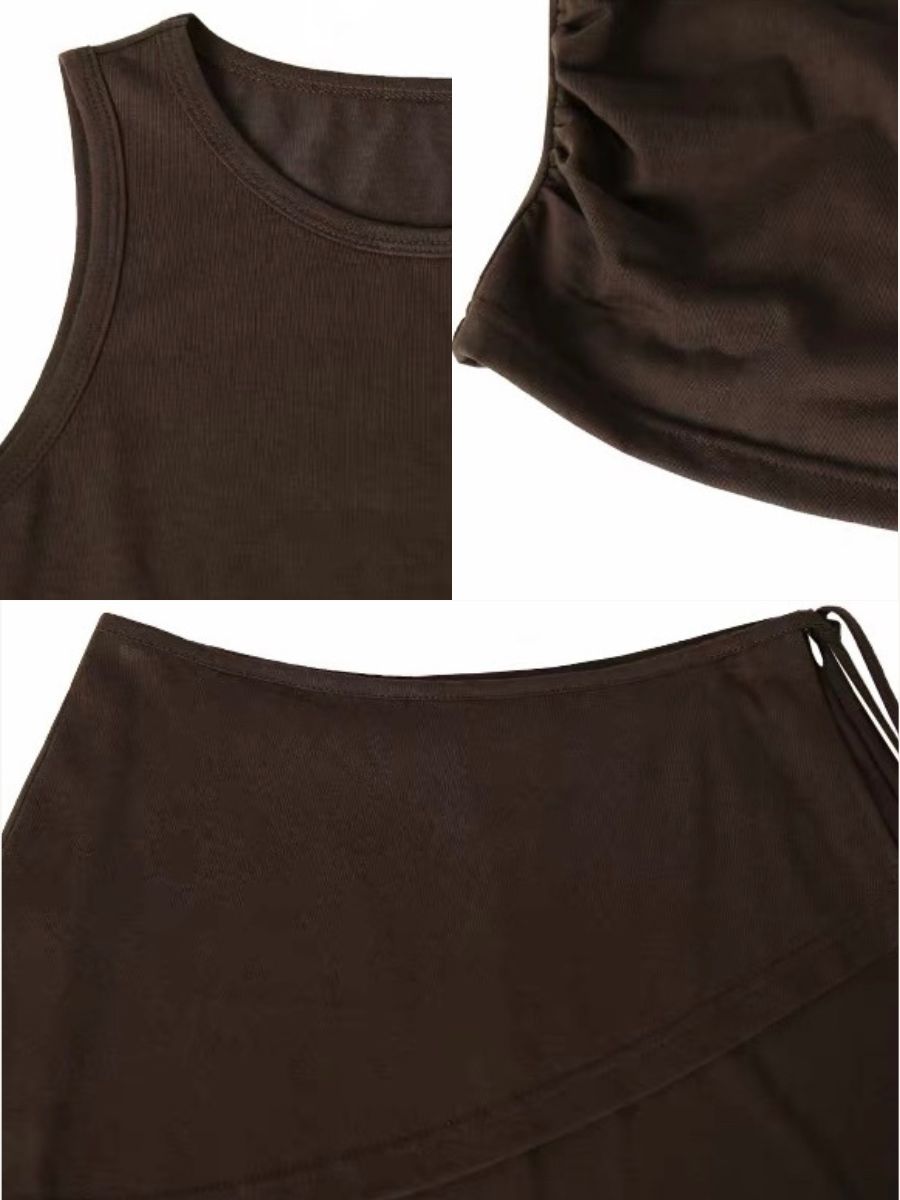 Khlo Round Neck Top & Skirt Set