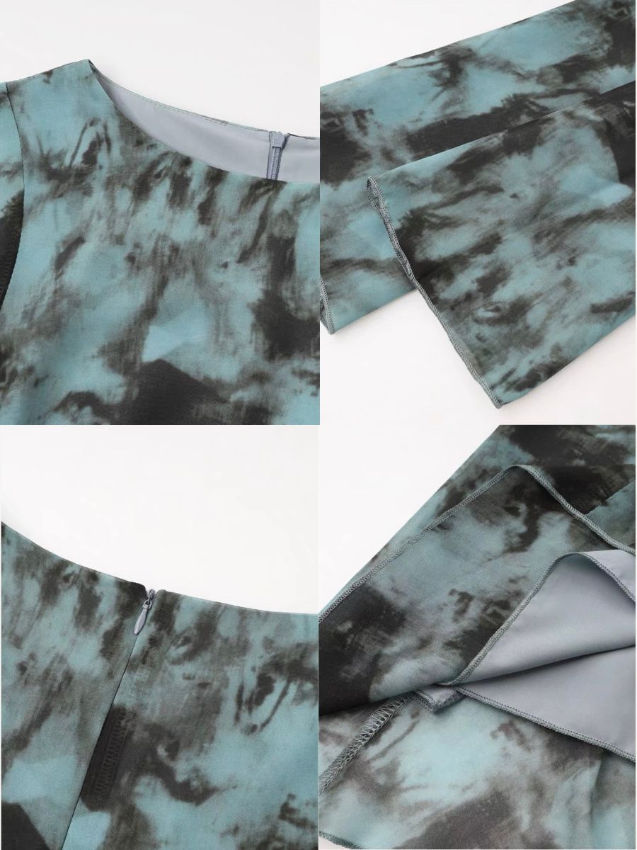 Kayce Water Dye Long Sleeve Dress