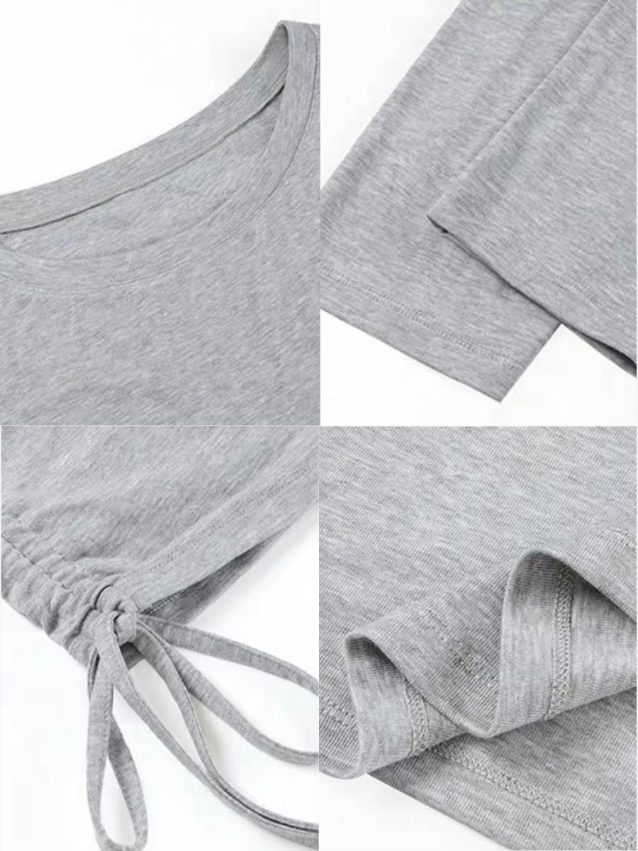 Fauste Side Ruched Long Sleeve Casual Top