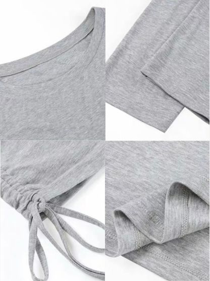 Fauste Side Ruched Long Sleeve Casual Top