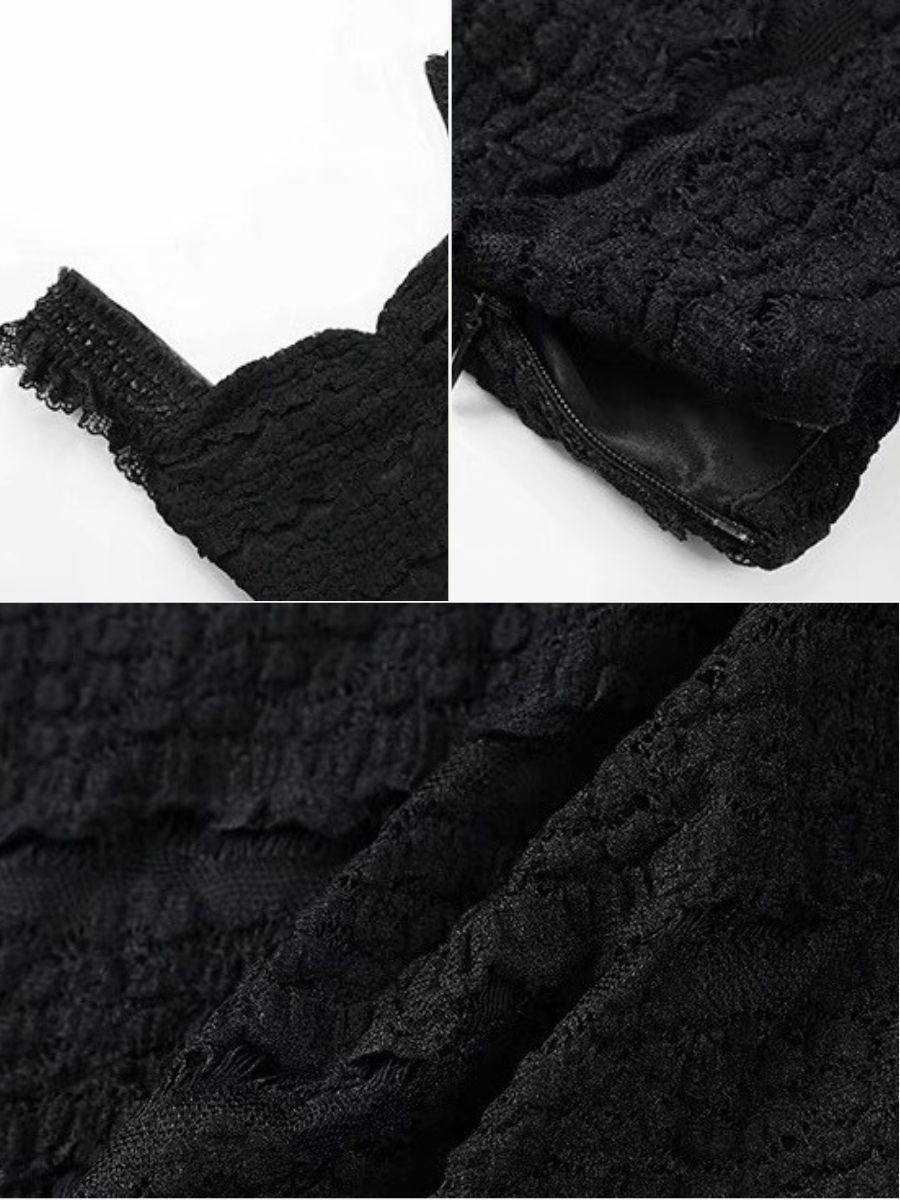 Feliciona Lace Trim Sweehear Crop Top