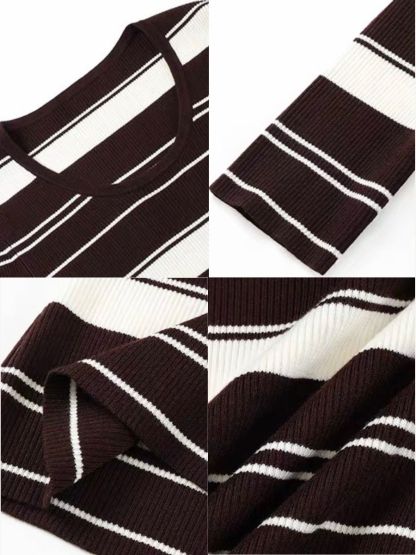 Frances Scoop Neck Classic Stripe Knit Top