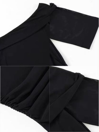 Flynn One Shoulder Mesh Sleeve Top