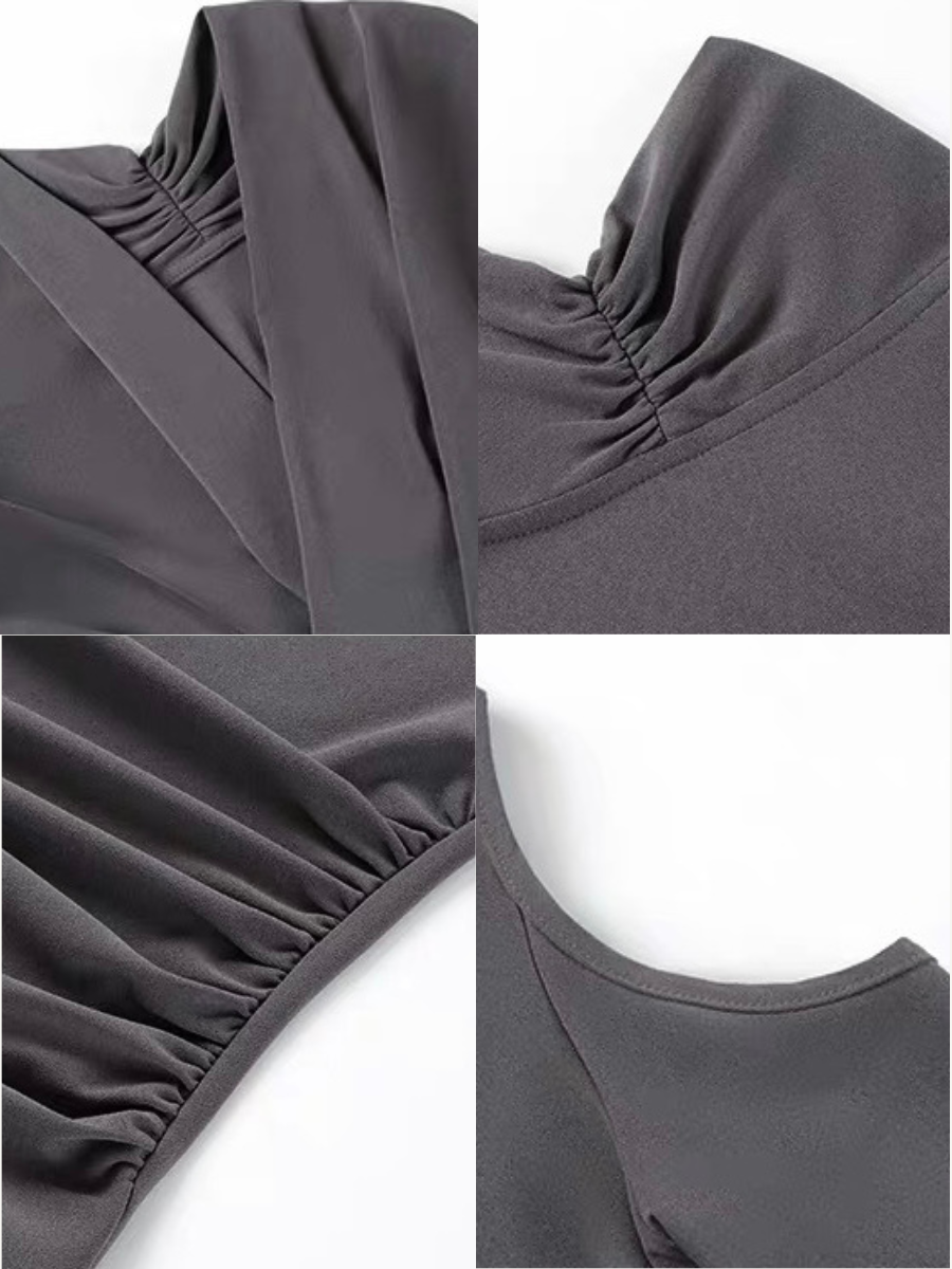 Franceille Swing Collar Cold Shoulder Top