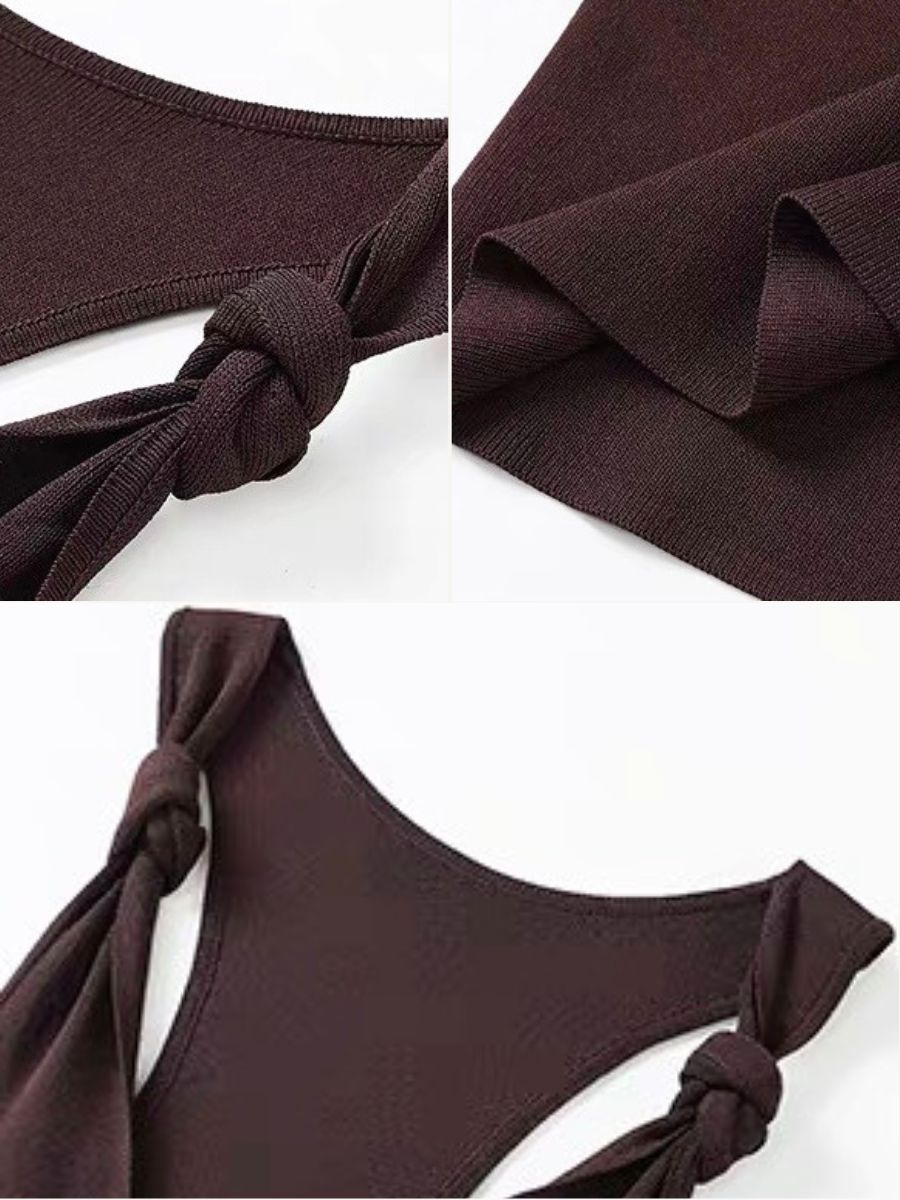 Francetta Shoulder Knot V-Neck Top