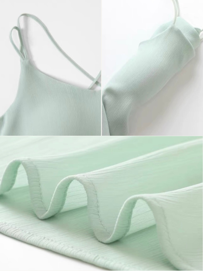 Drune Cross-Back Textured Chiffon Top