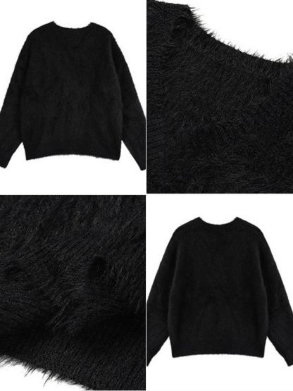 Blossom Furry Sweater-The Black Bow-