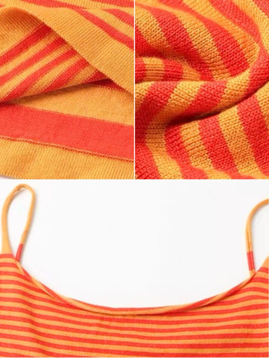 Orange Relax Stripe Knit Top