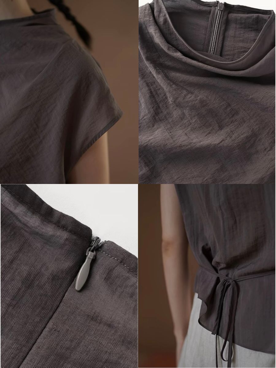 Haven Draped Collar Top