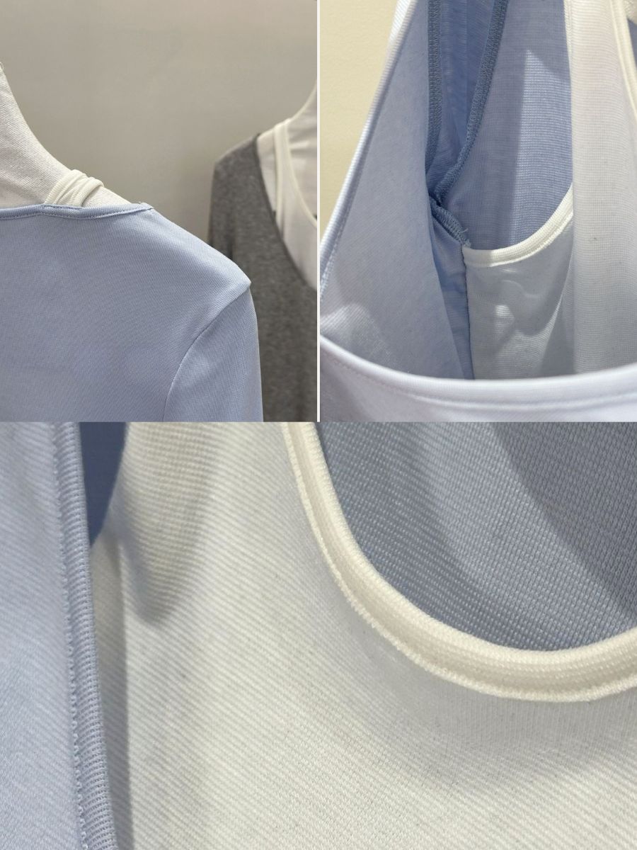Prep Fake Two-Piece Color Binding Top