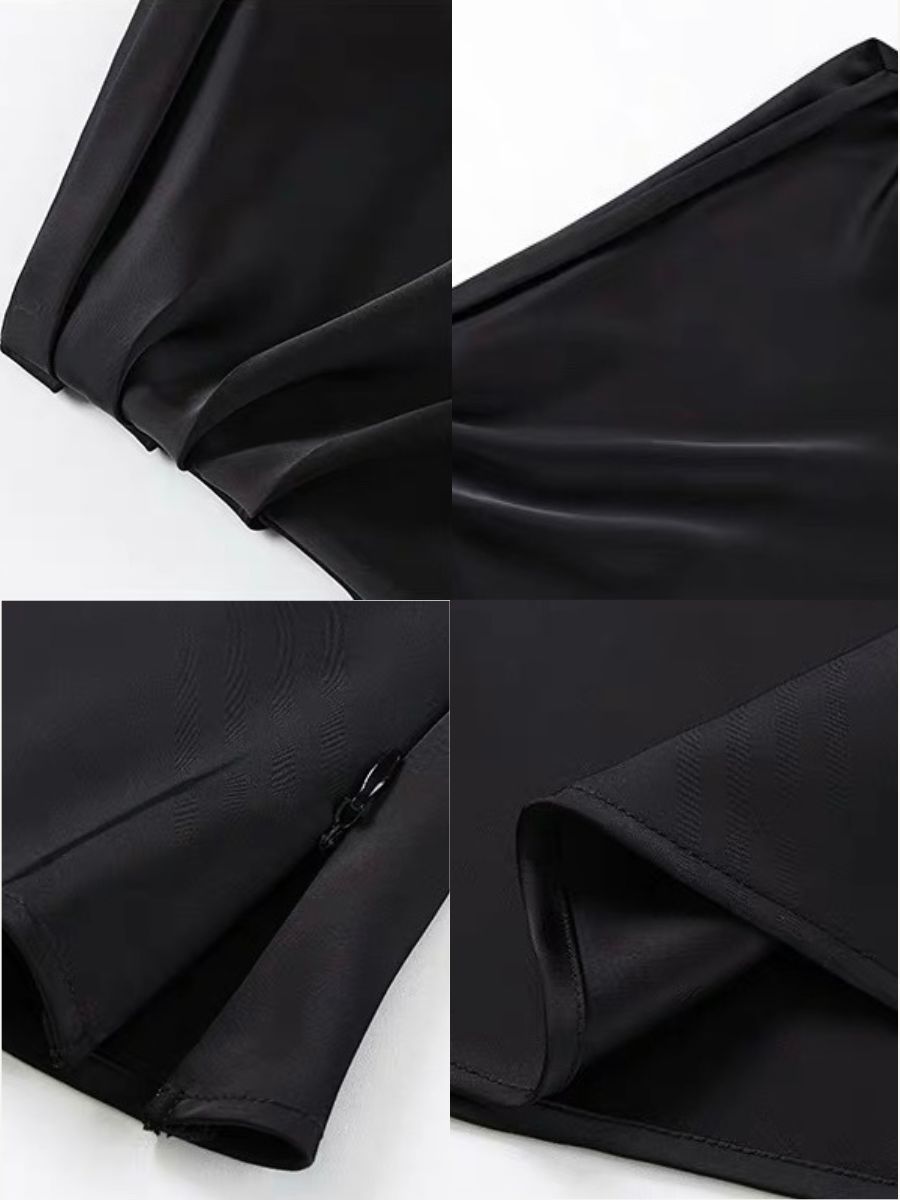 Reenus Flowy Hem One Shoulder Satin Top