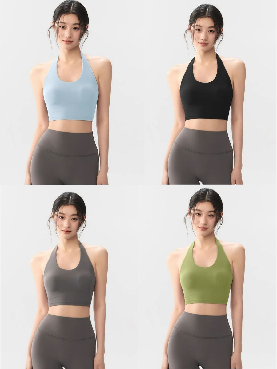 Sabrina Halter Neck Active Crop Top