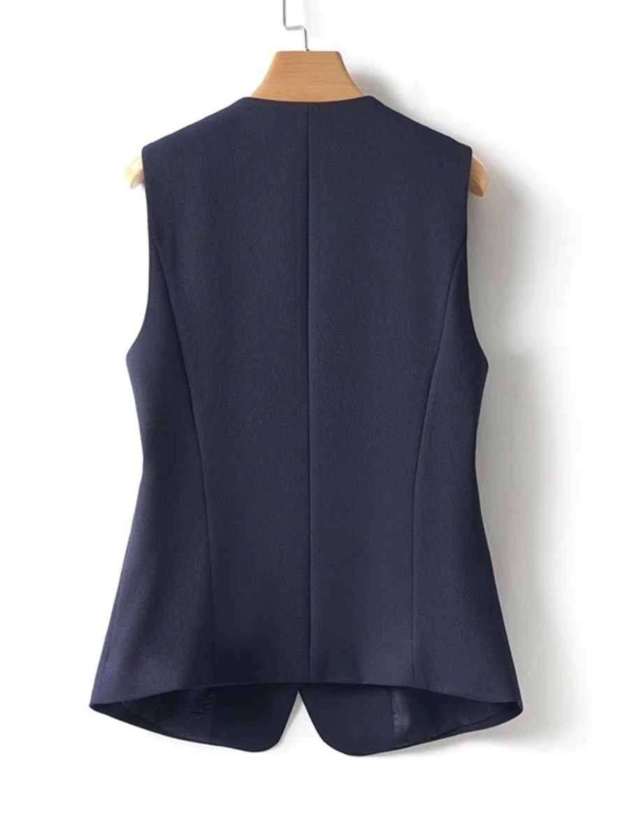 Vicky Asymmetric Button Vest