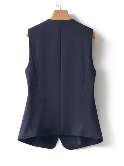 Vicky Asymmetric Button Vest