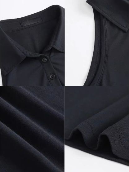 Valence Fitted Sleeveless Polo Top