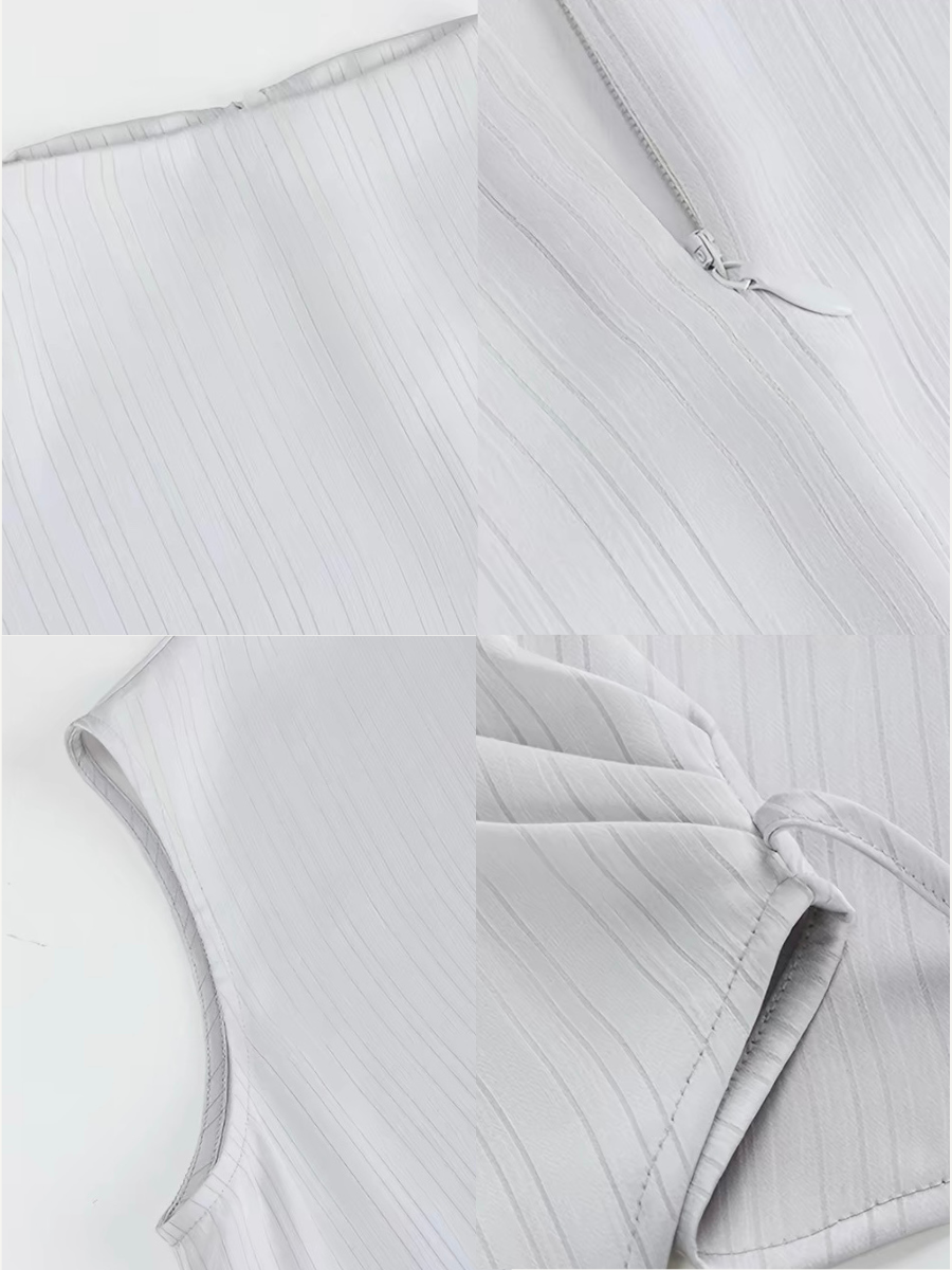 Vedasri Textured Mock-Neck Drape Top