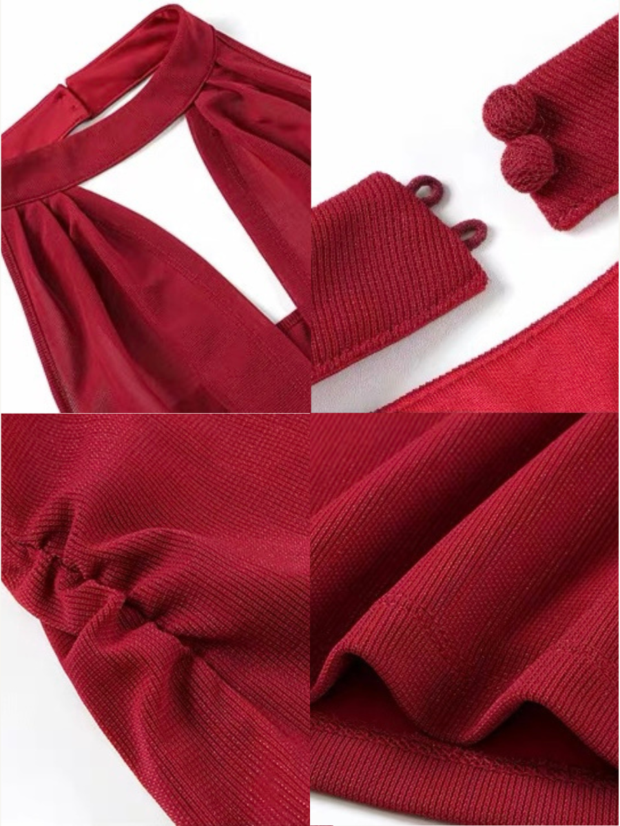 Vrunda Keyhole Shimmer Knit Top