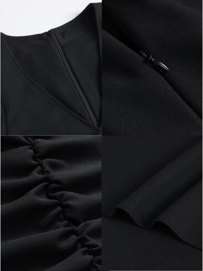Vaiana V-Neck Ruched-Front Maxi Dress