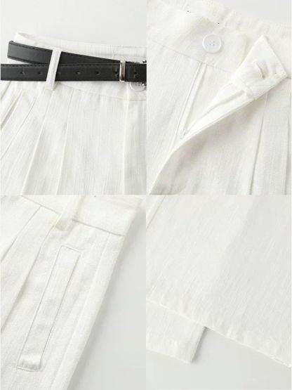Darren Textured Belted Wide Leg Pants
