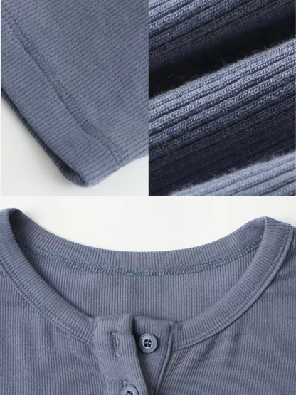 Gean Henry Collar Long Sleeve Top